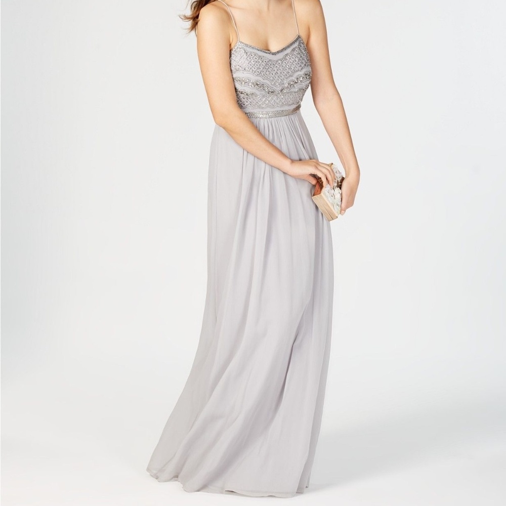 BHLDN Adrianna Papell Embellished Chiffon Dress NWT